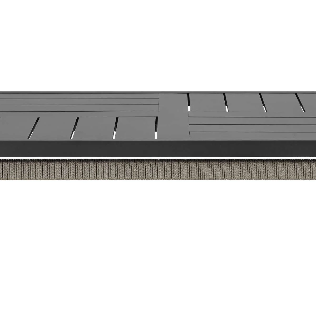 Zella Rectangular Coffee Table in Aluminum with Charcoal Finish and Light Gray Rope By Armen Living - Image 4