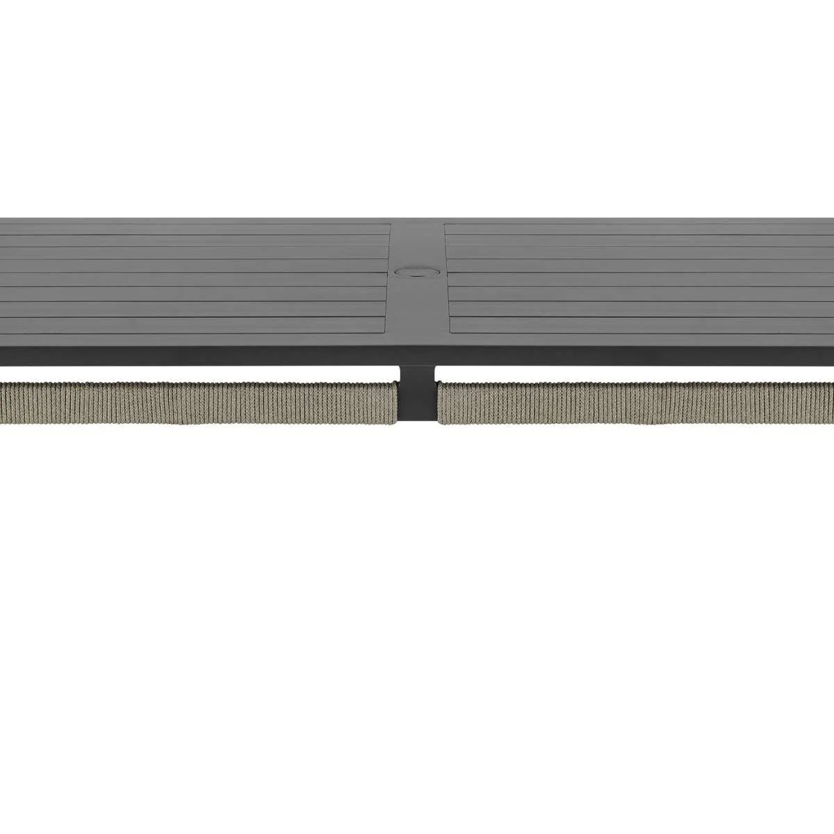 Zella Rectangular Dining Table in Aluminum with Charcoal Finish and Light Gray Rope By Armen Living - Image 4