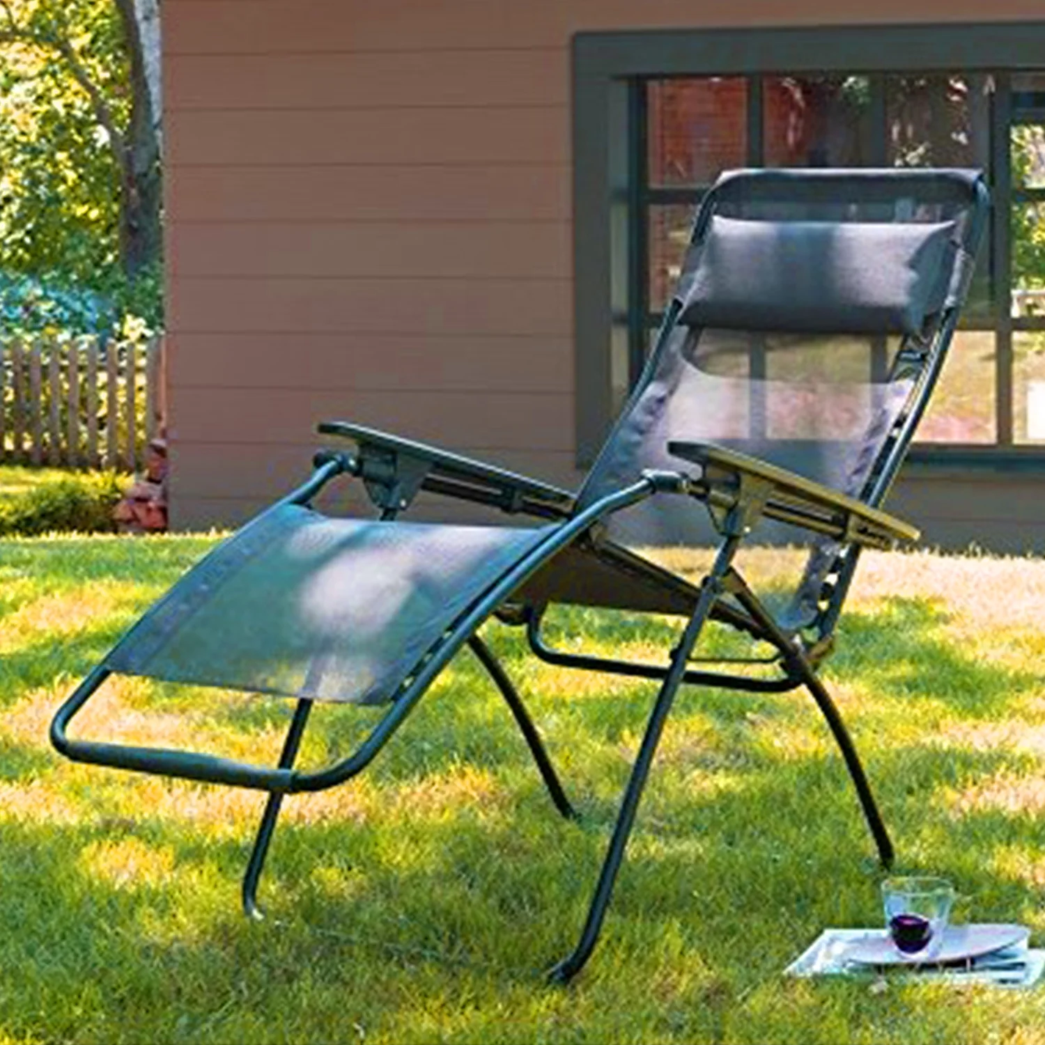 Zero Gravity Recliner - Basalt Steel Frame - Ocean Fabric By Homeroots - Image 3