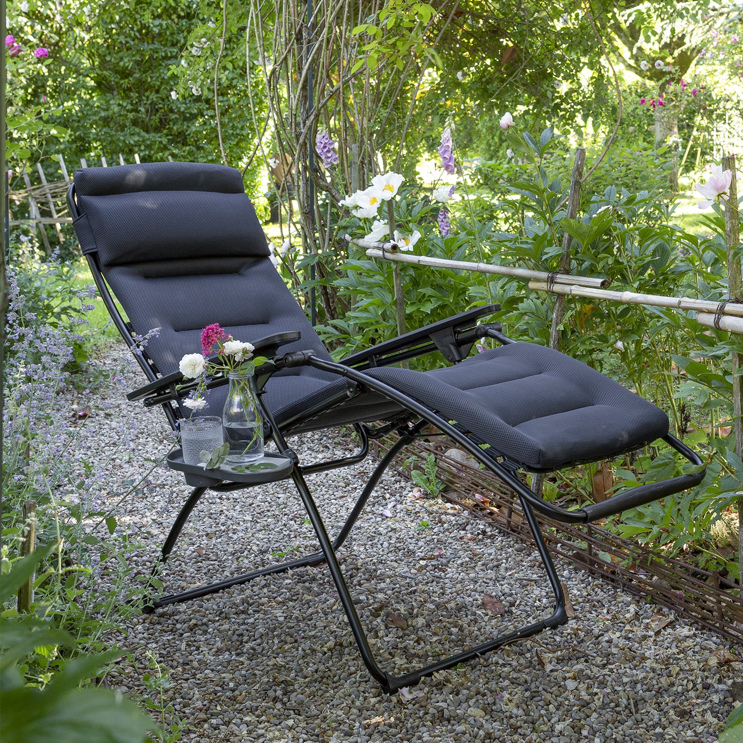 Zero Gravity Recliner - Black Frame - Acier Fabric By Homeroots - Image 3