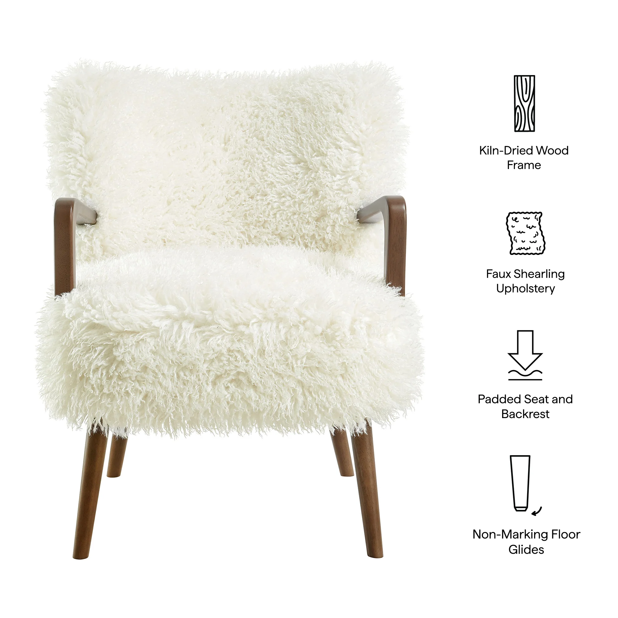 Zerra Faux Shearling Accent Armchair by Modway - Image 17