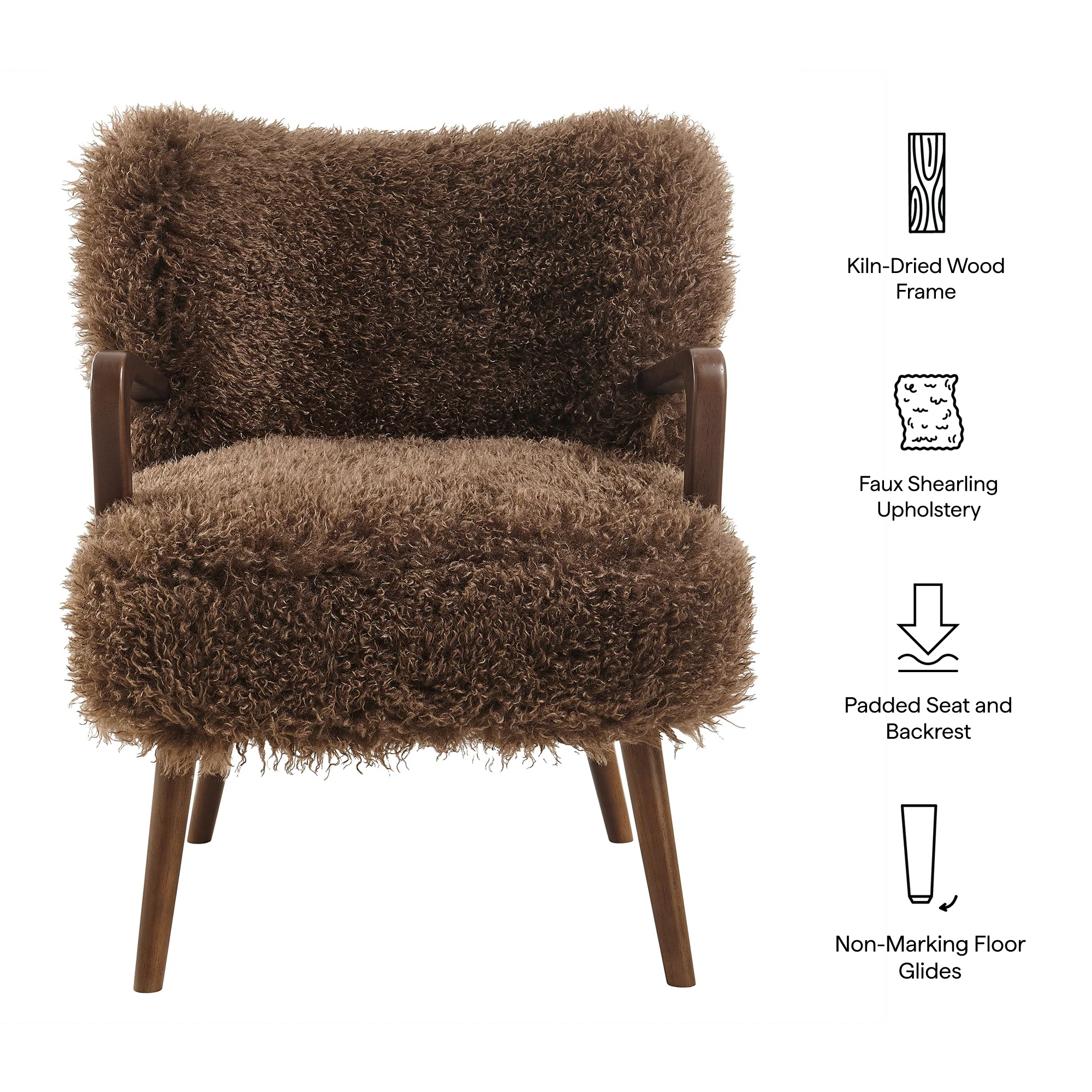 Zerra Faux Shearling Accent Armchair by Modway - Image 8