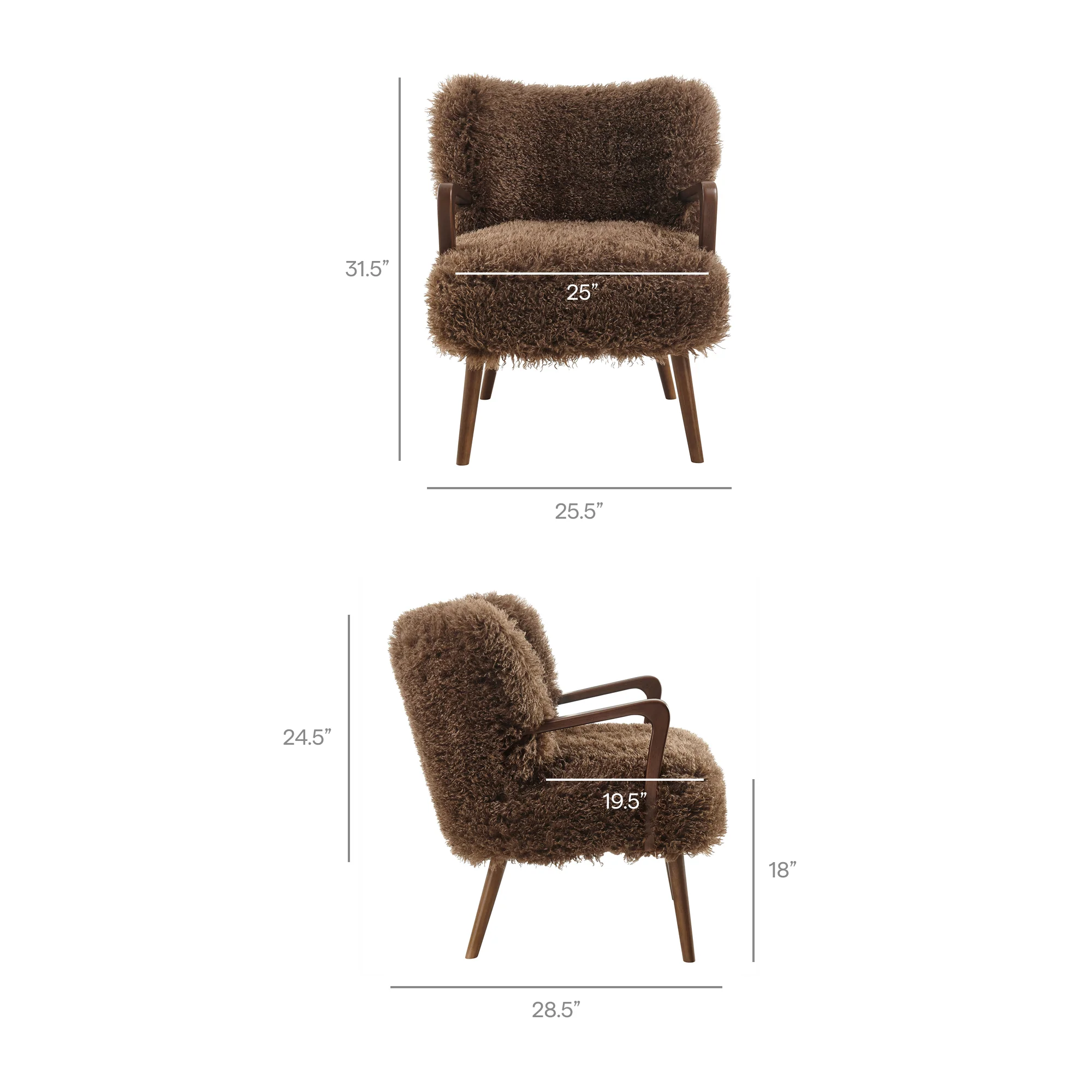 Zerra Faux Shearling Accent Armchair by Modway - Image 9