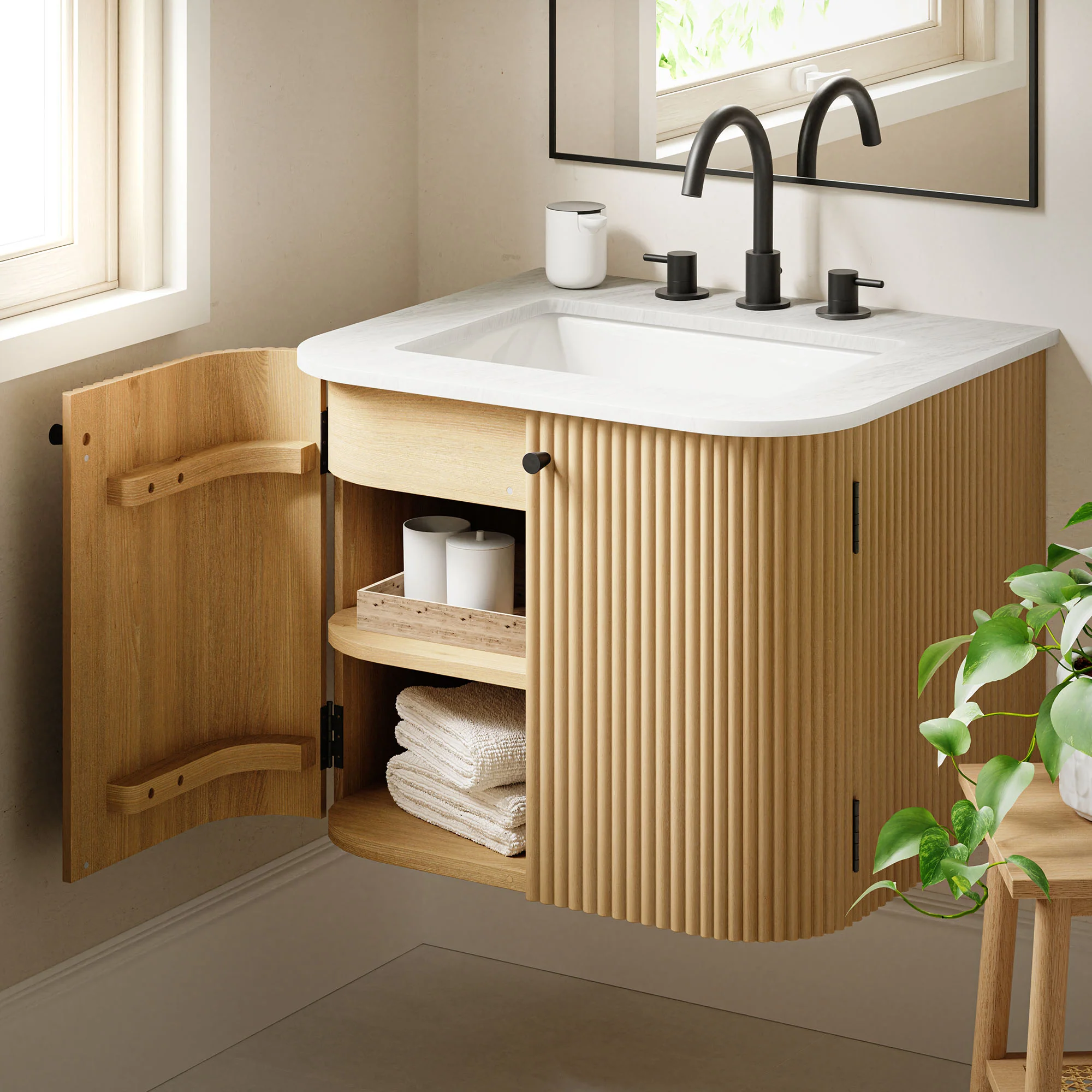 Zia 24" Wall-Mount Bathroom Vanity with Marble Sink by Modway - Image 19