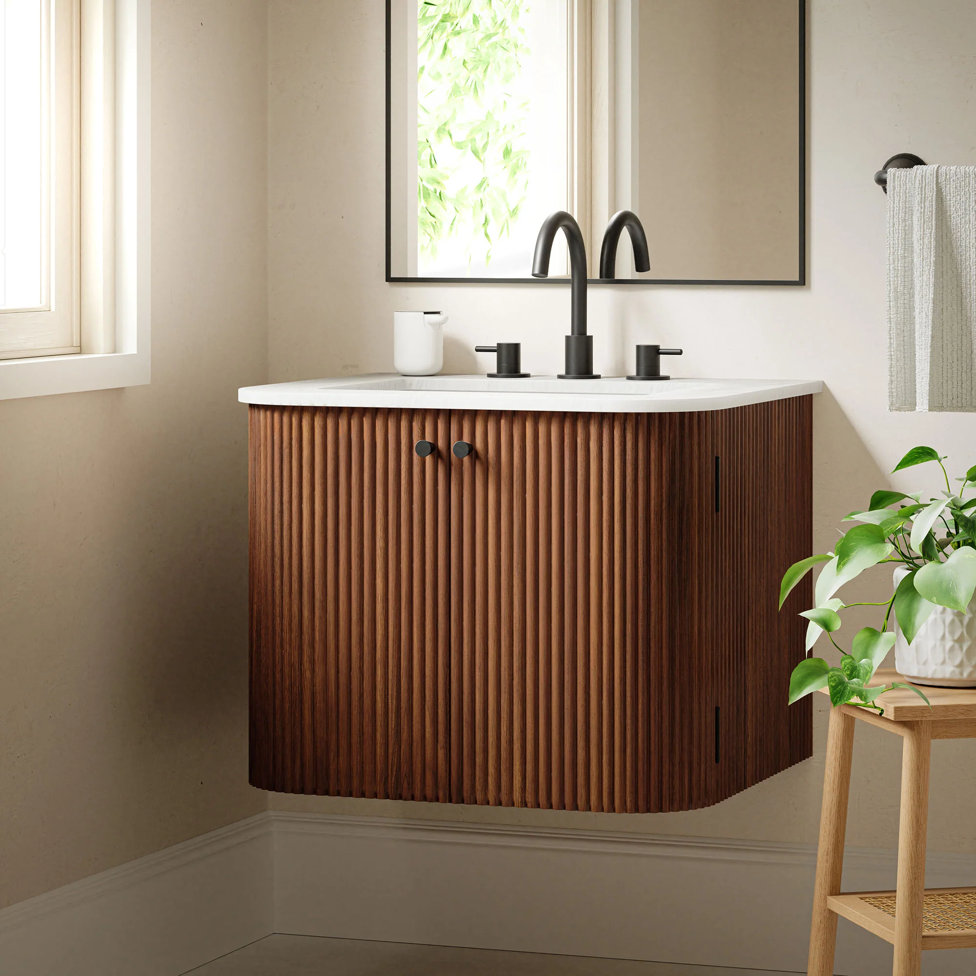 Zia 24" Wall-Mount Bathroom Vanity with Marble Sink by Modway - Image 31