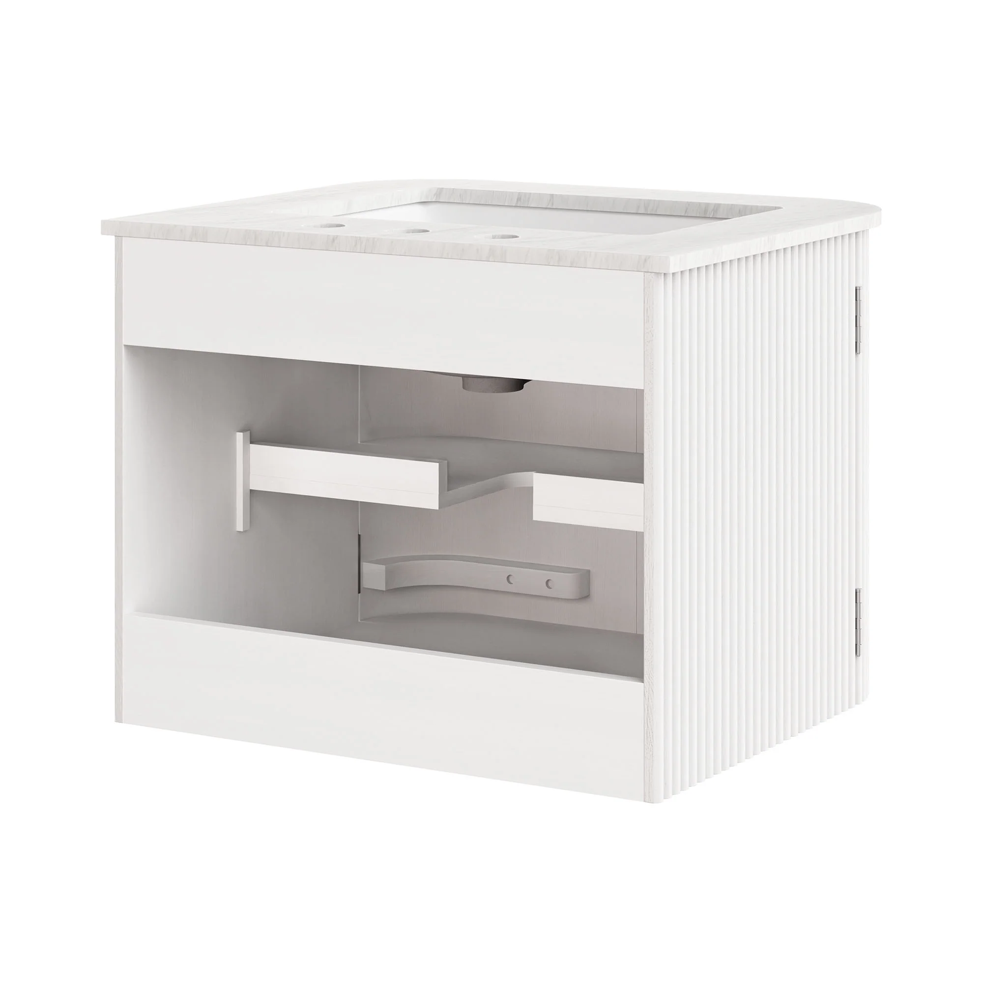 Zia 24" Wall-Mount Bathroom Vanity with Marble Sink by Modway - Image 4