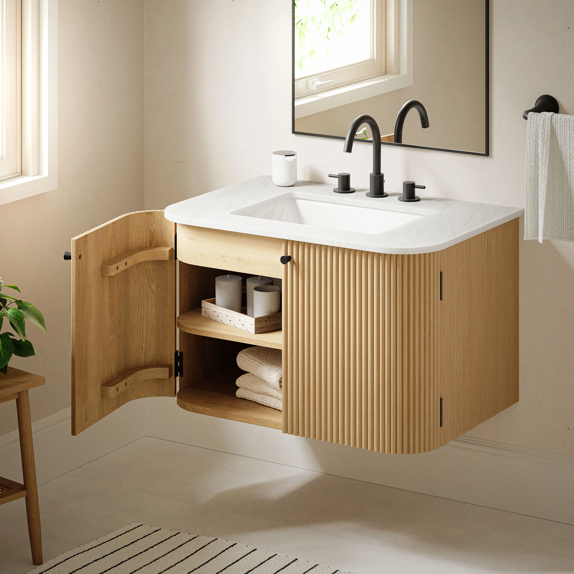 Zia 30" Wall-Mount Bathroom Vanity with Marble Sink by Modway - Image 19