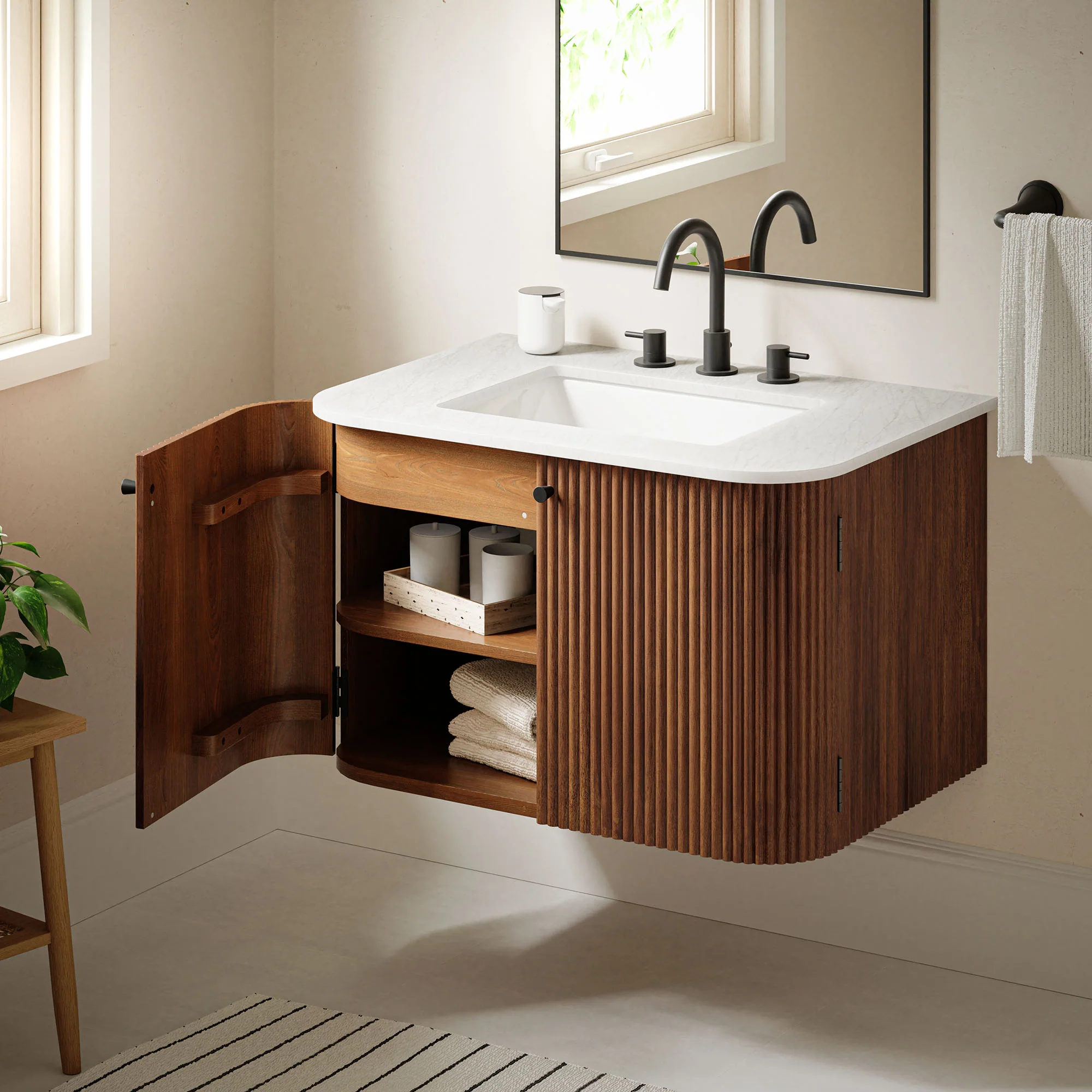 Zia 30" Wall-Mount Bathroom Vanity with Marble Sink by Modway - Image 30