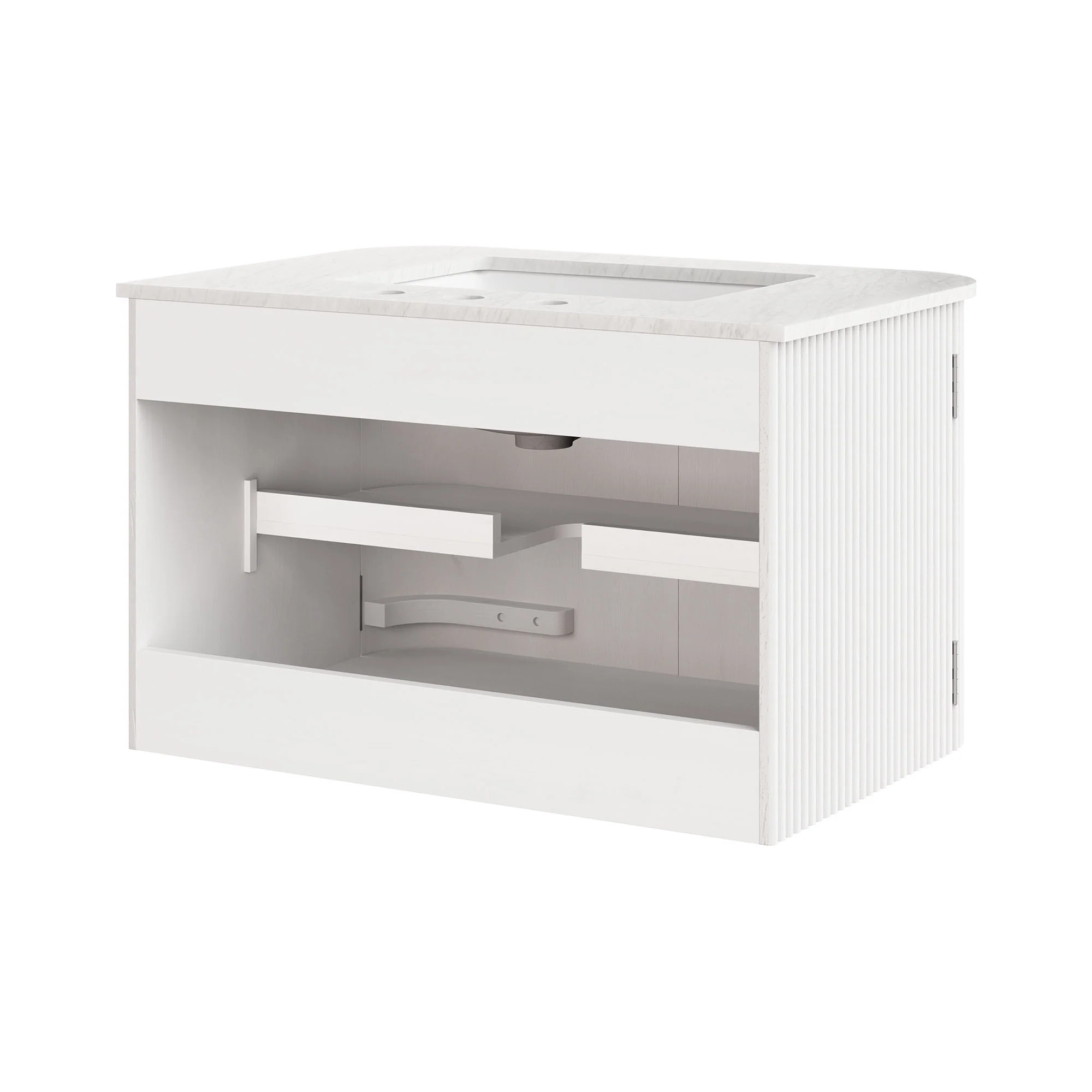 Zia 30" Wall-Mount Bathroom Vanity with Marble Sink by Modway - Image 4