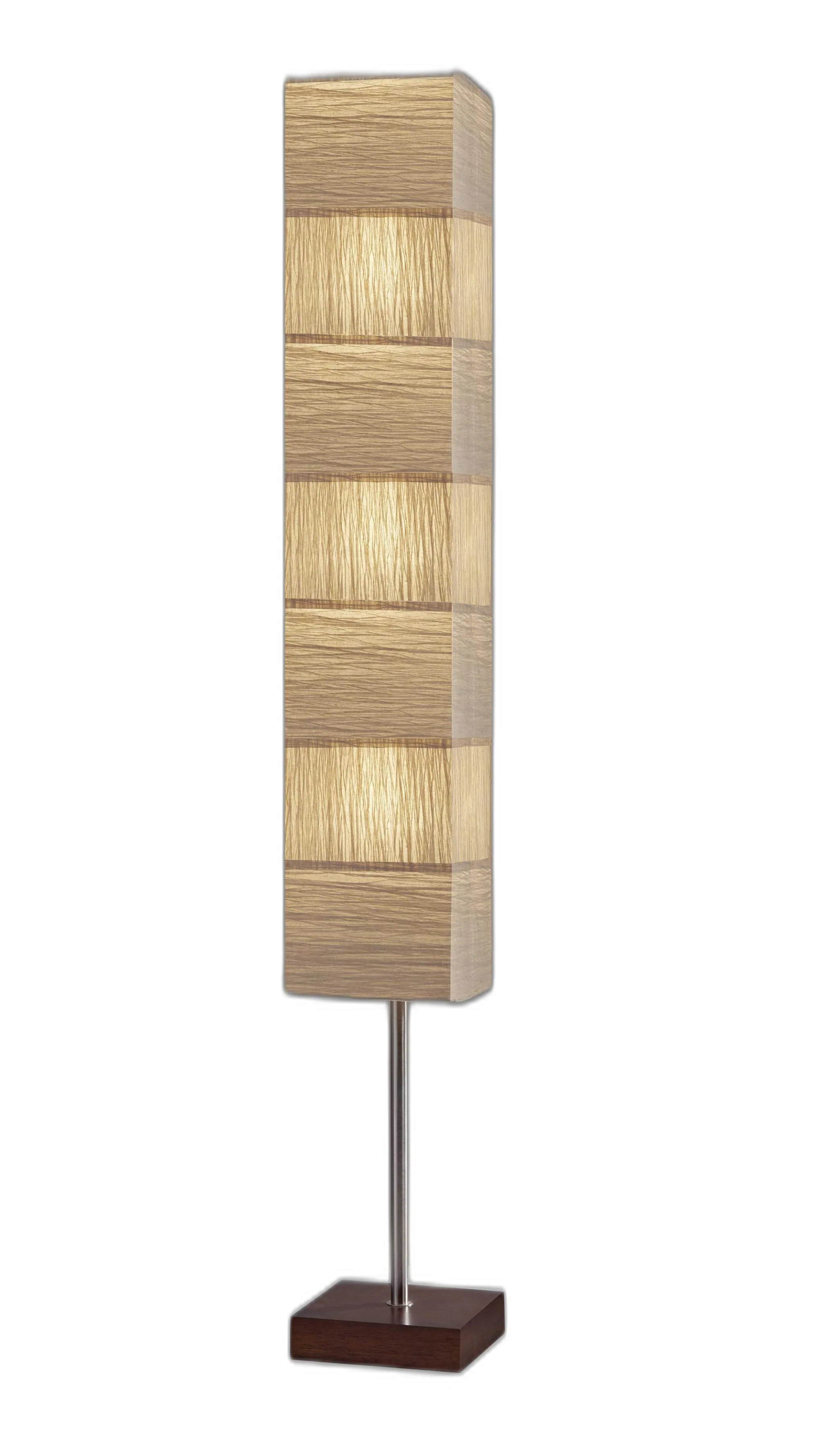 ZigZag Tall Paper Shade Floor Lamp With Walnut Wood Base By Homeroots - Image 2