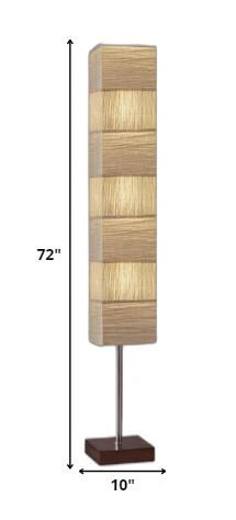 ZigZag Tall Paper Shade Floor Lamp With Walnut Wood Base By Homeroots - Image 5