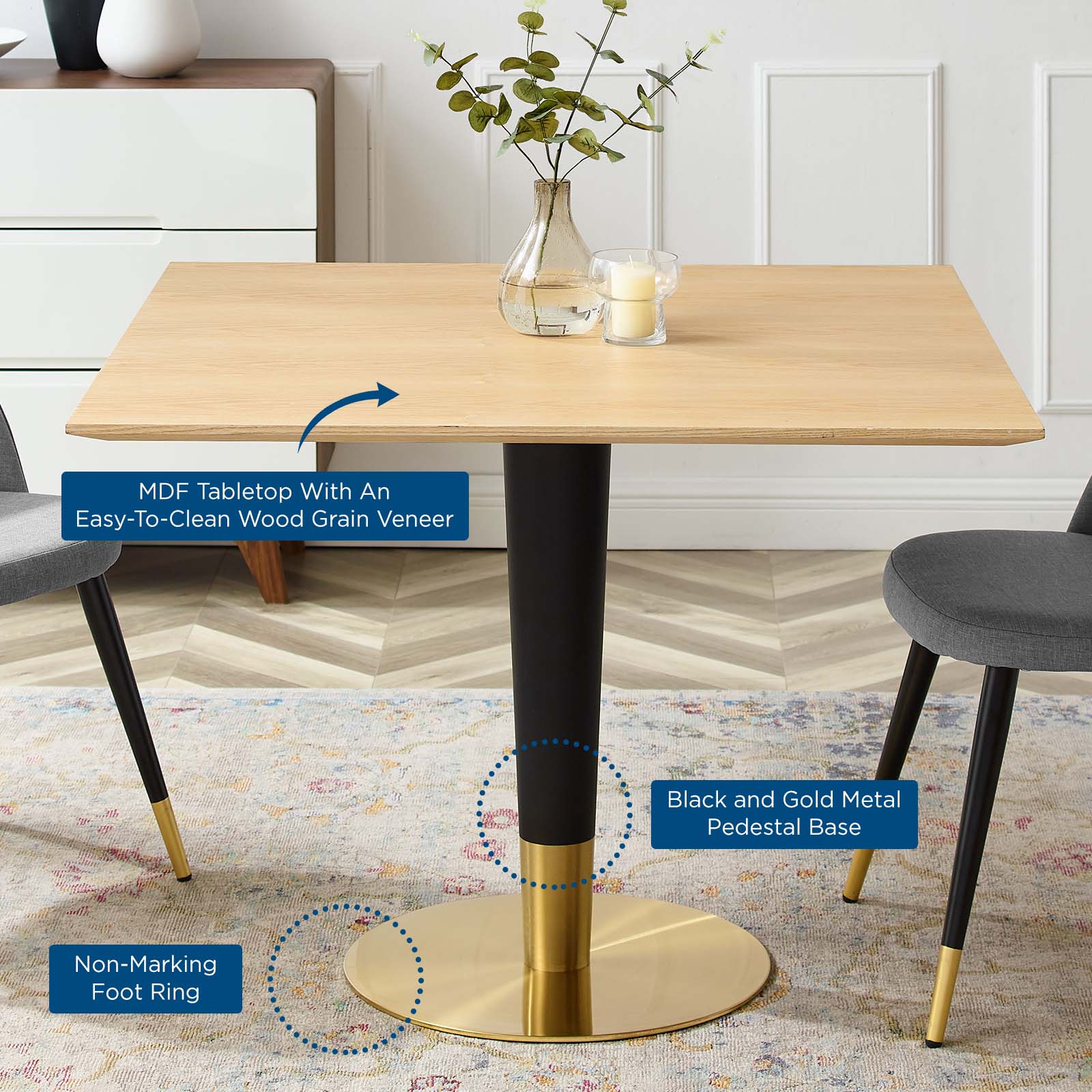 Zinque 40" Square Dining Table By Modway - EEI-5130 - Image 5