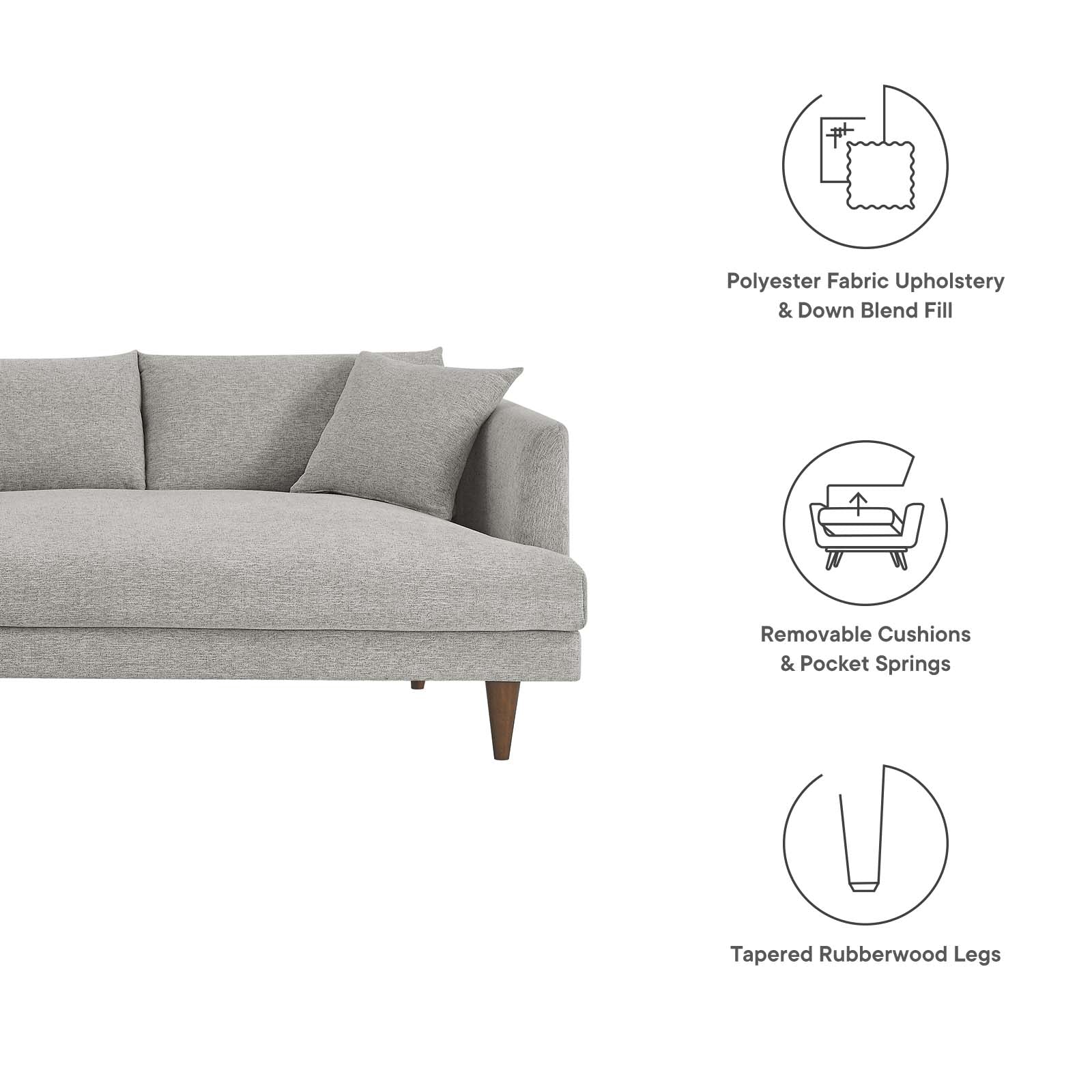 Zoya Down Filled Overstuffed 3 Piece Sectional Sofa By Modway - EEI-6613 - Image 15