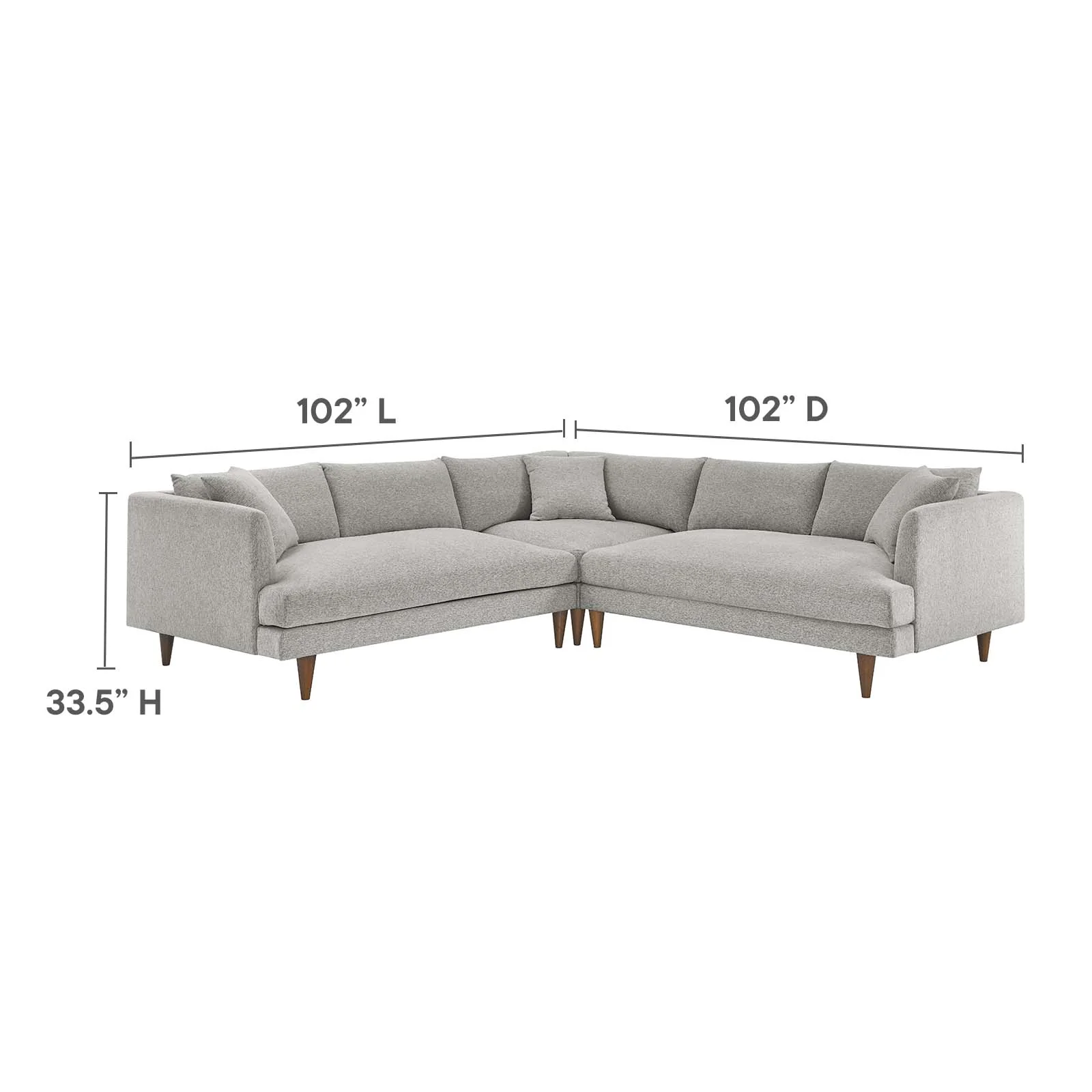 Zoya Down Filled Overstuffed 3 Piece Sectional Sofa By Modway - EEI-6613 - Image 16