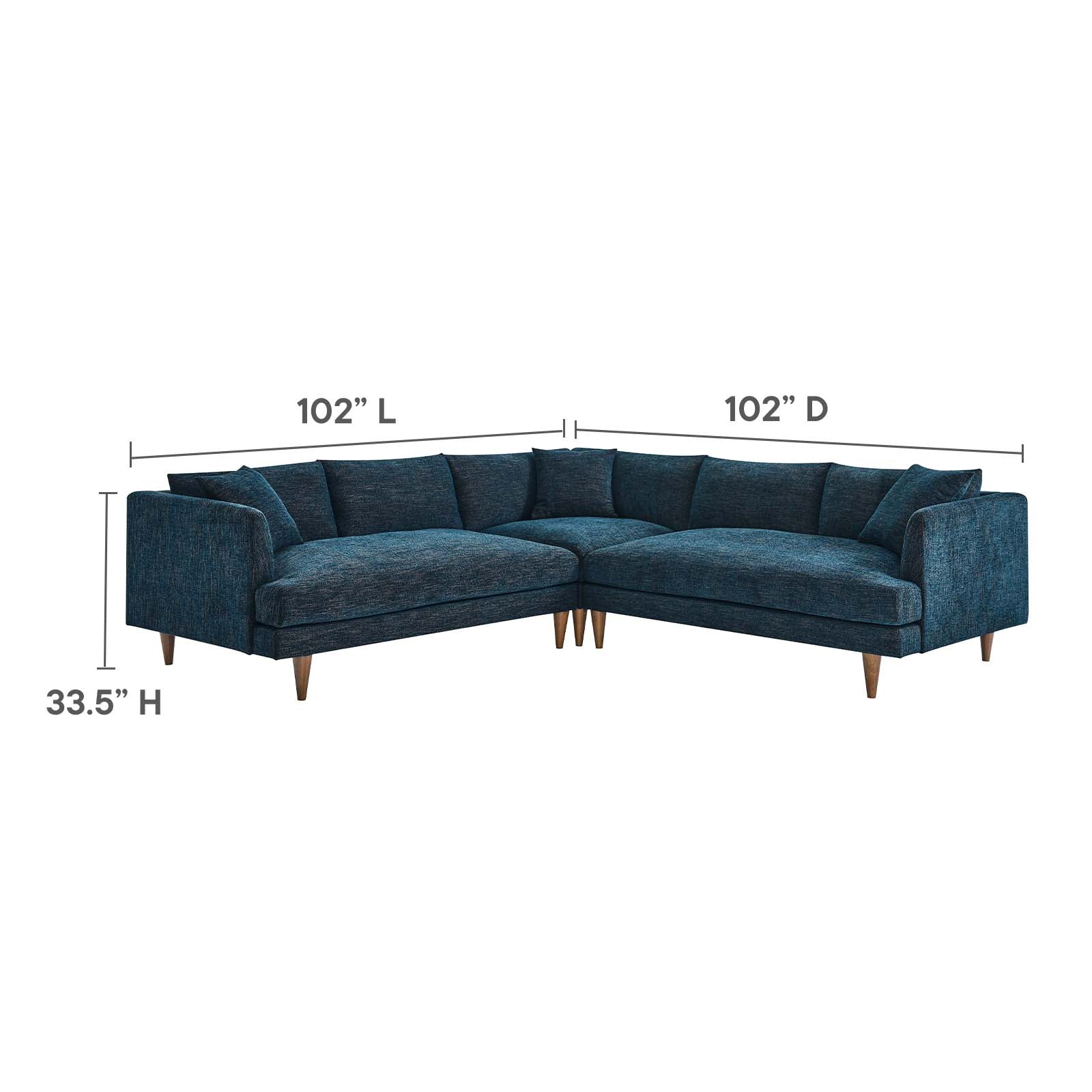 Zoya Down Filled Overstuffed 3 Piece Sectional Sofa By Modway - EEI-6613 - Image 5