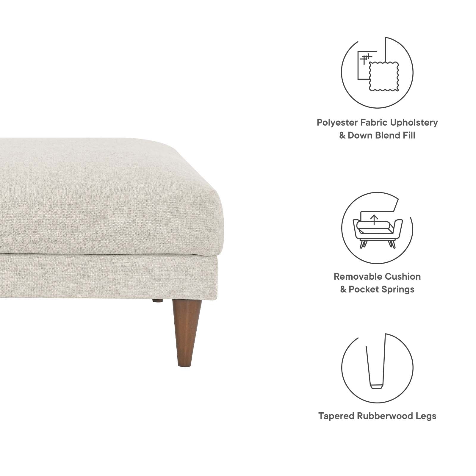 Zoya Down Filled Overstuffed Ottoman By Modway - EEI-6481 - Image 13