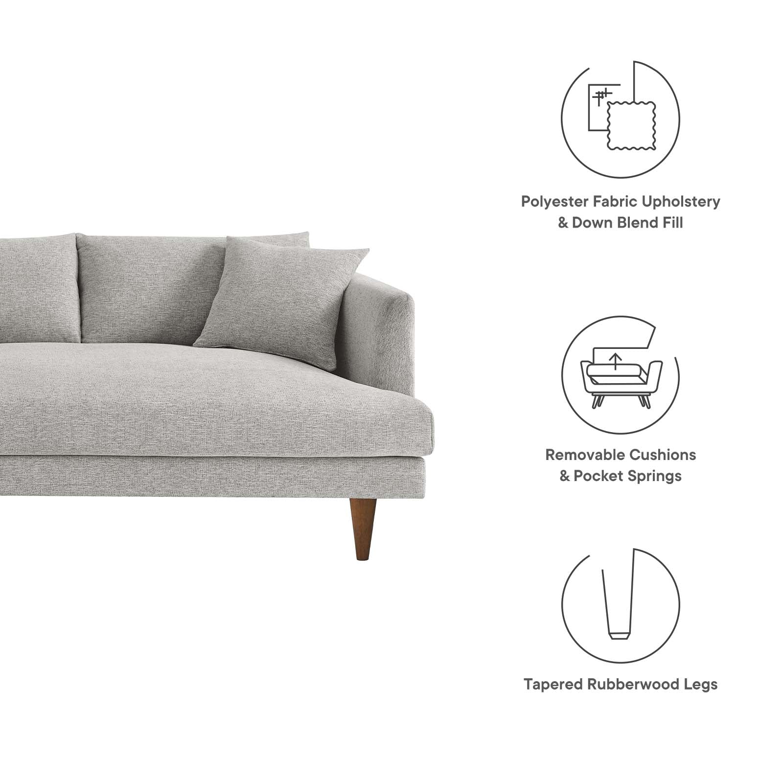 Zoya Left-Facing Down Filled Overstuffed Sectional Sofa By Modway - EEI-6611 - Image 15