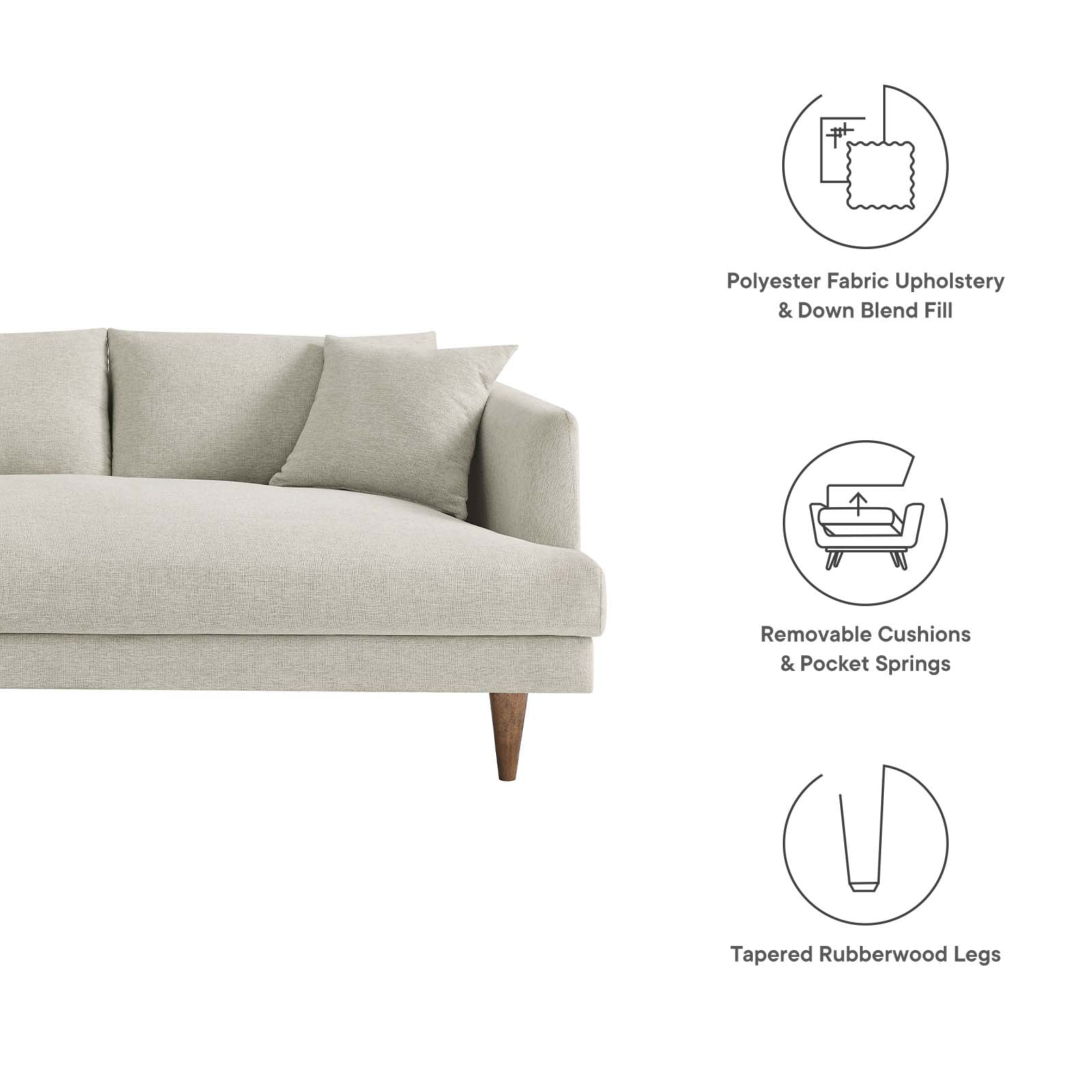 Zoya Left-Facing Down Filled Overstuffed Sectional Sofa By Modway - EEI-6611 - Image 9