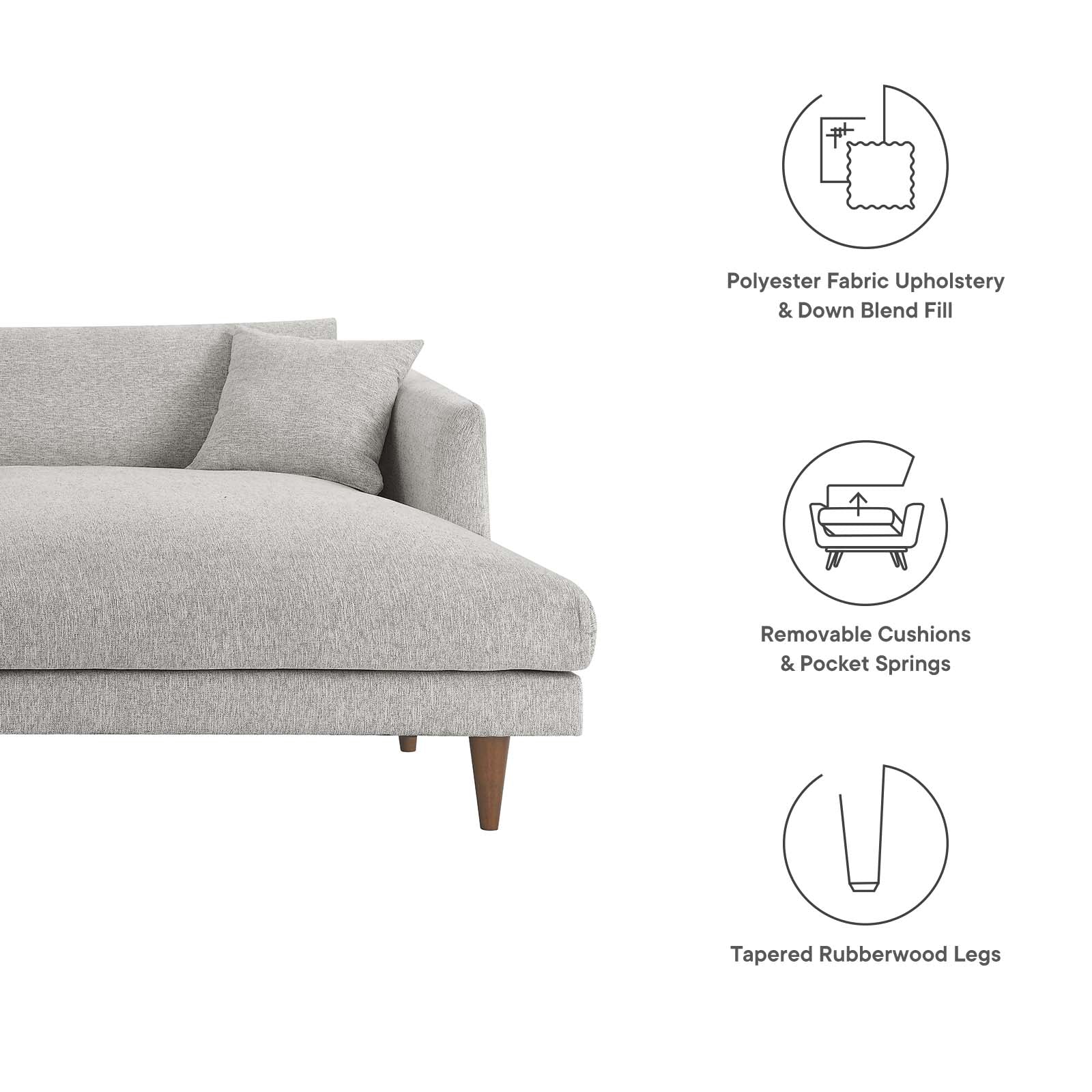 Zoya Right-Facing Down Filled Overstuffed Sectional Sofa By Modway - EEI-6612 - Image 15