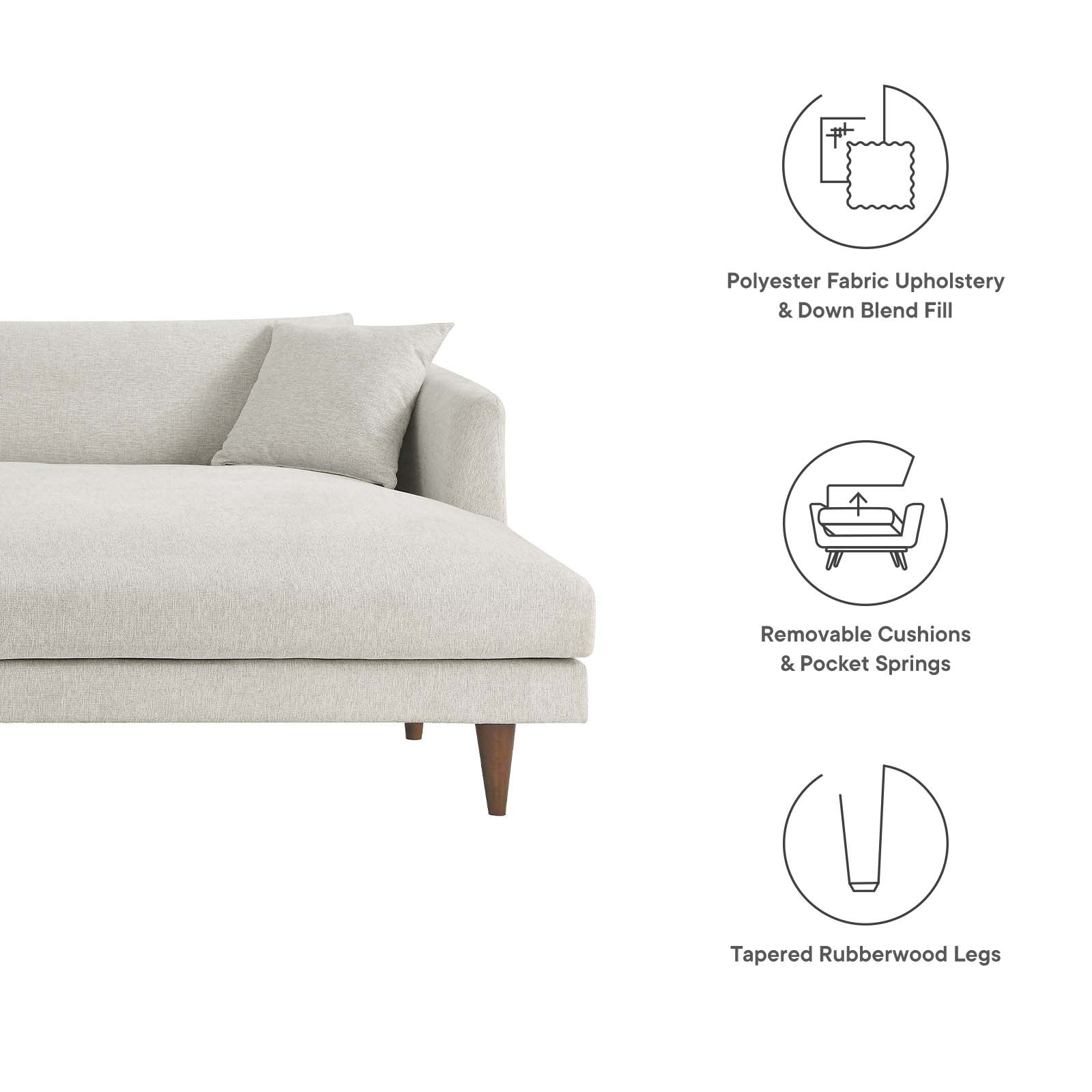 Zoya Right-Facing Down Filled Overstuffed Sectional Sofa By Modway - EEI-6612 - Image 9
