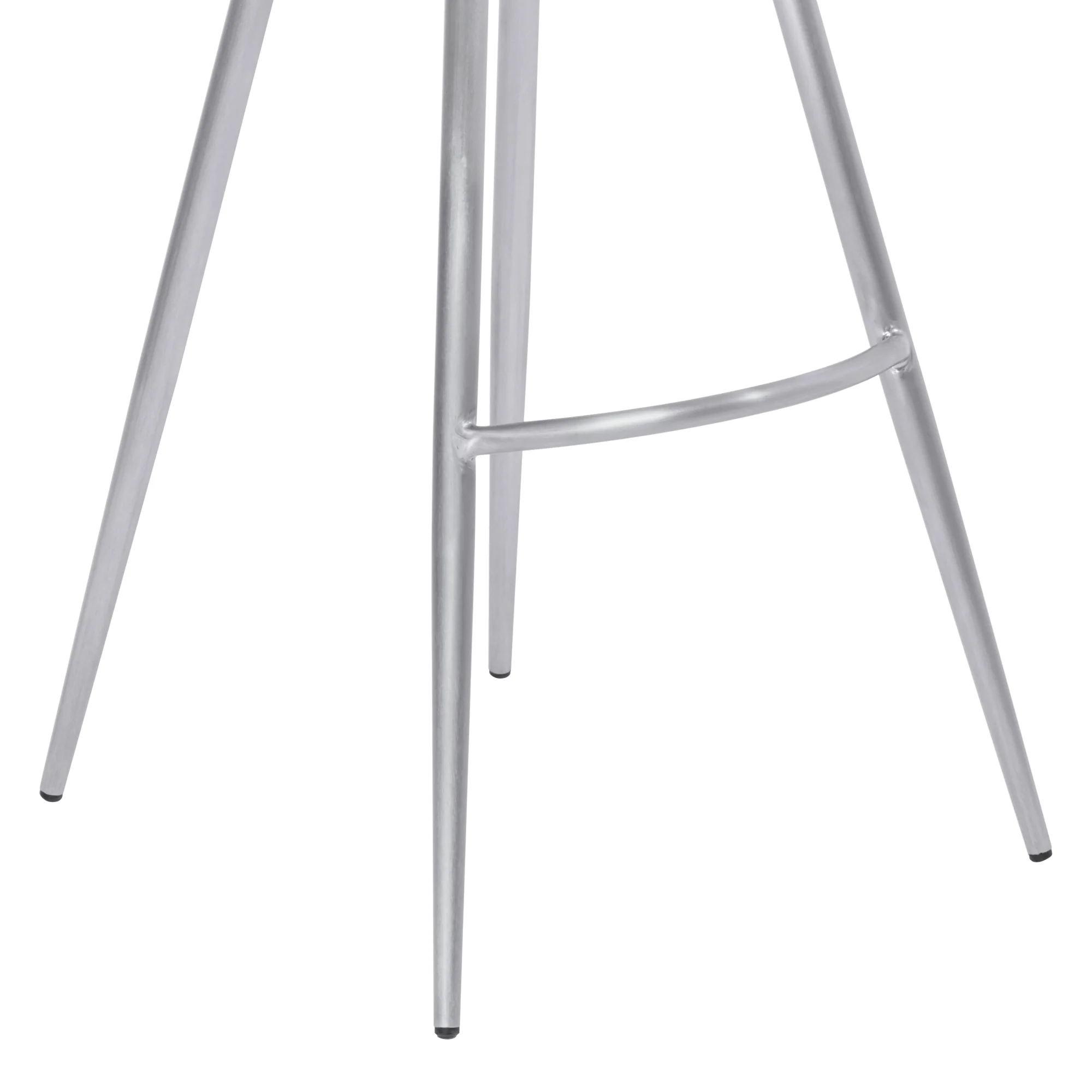 Zurich 26" Counter Height Metal Barstool in Vintage Gray Faux Leather with Brushed Stainless Steel Finish By Armen Living - Image 7